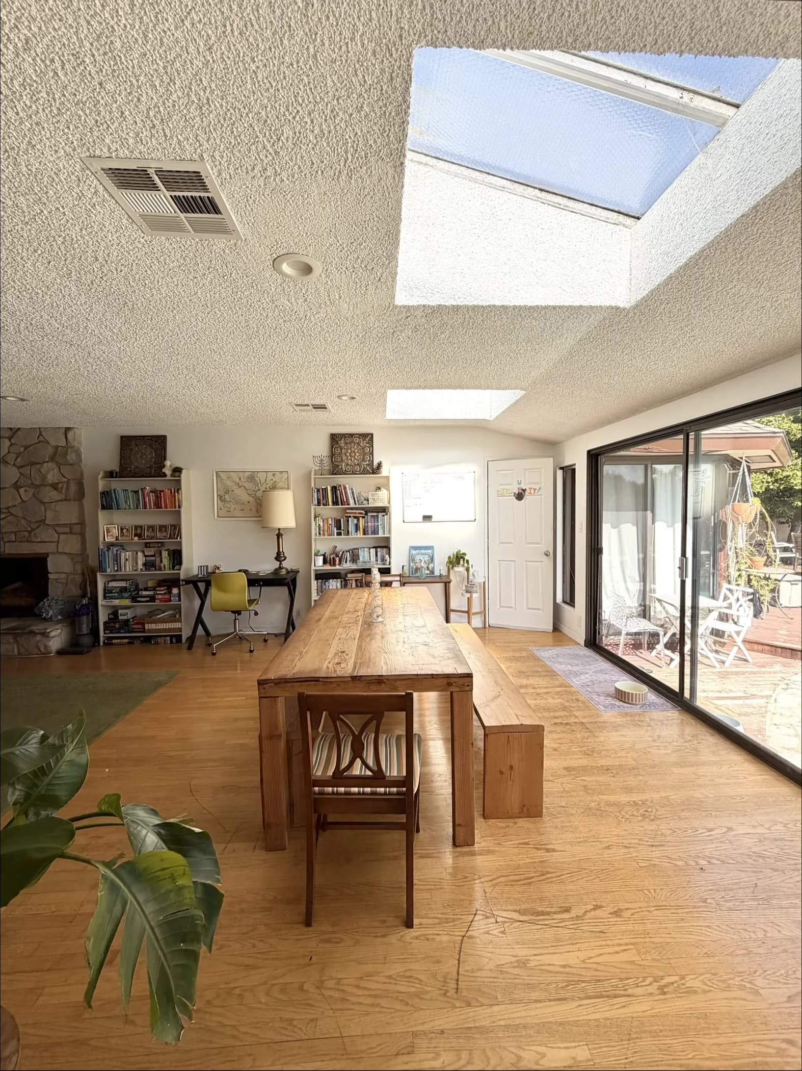 Dining room with skylight